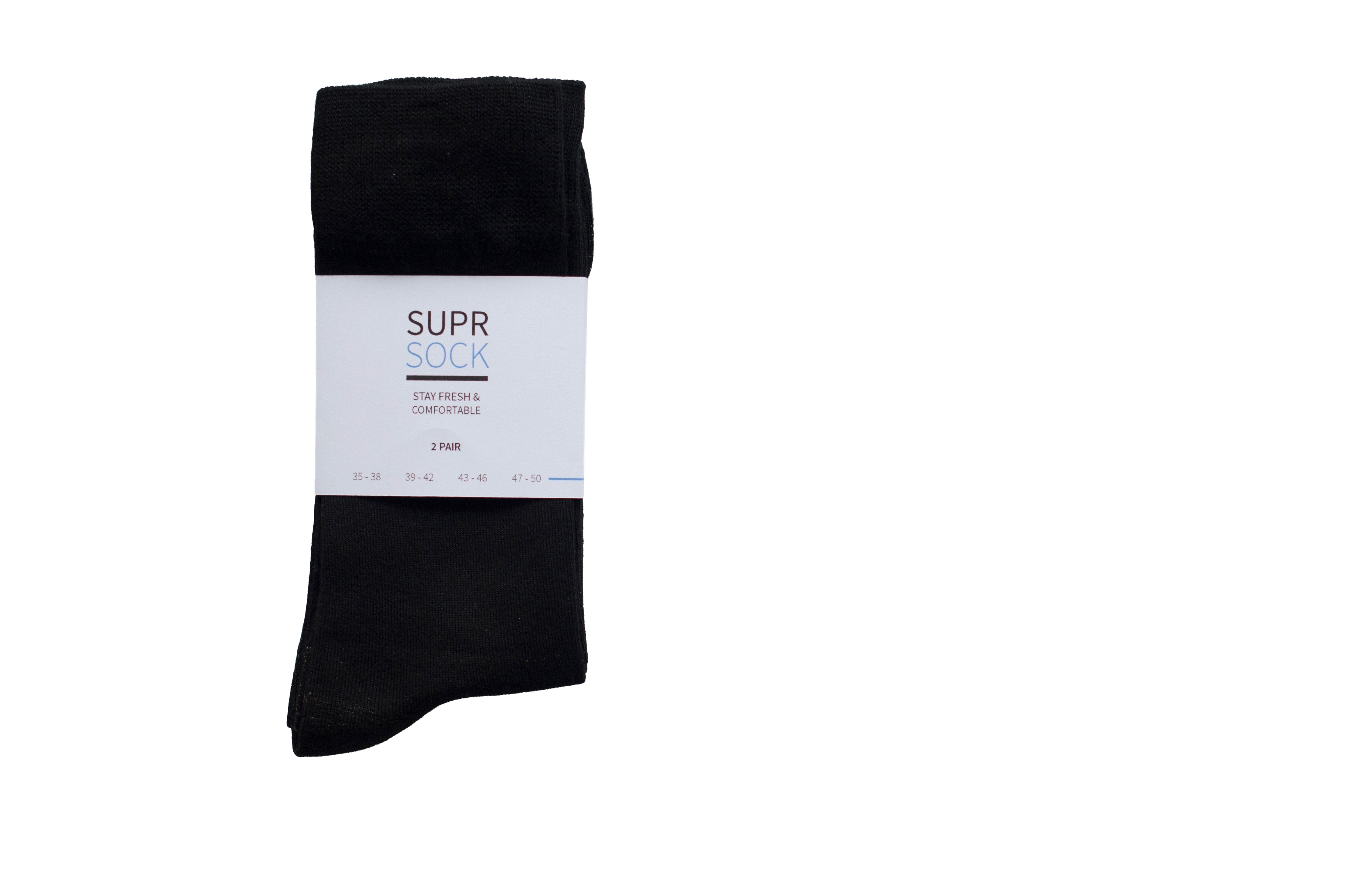 Crew Navy Blue bamboo silver socks 2-pair — SUPRGOODS anti-odor socks