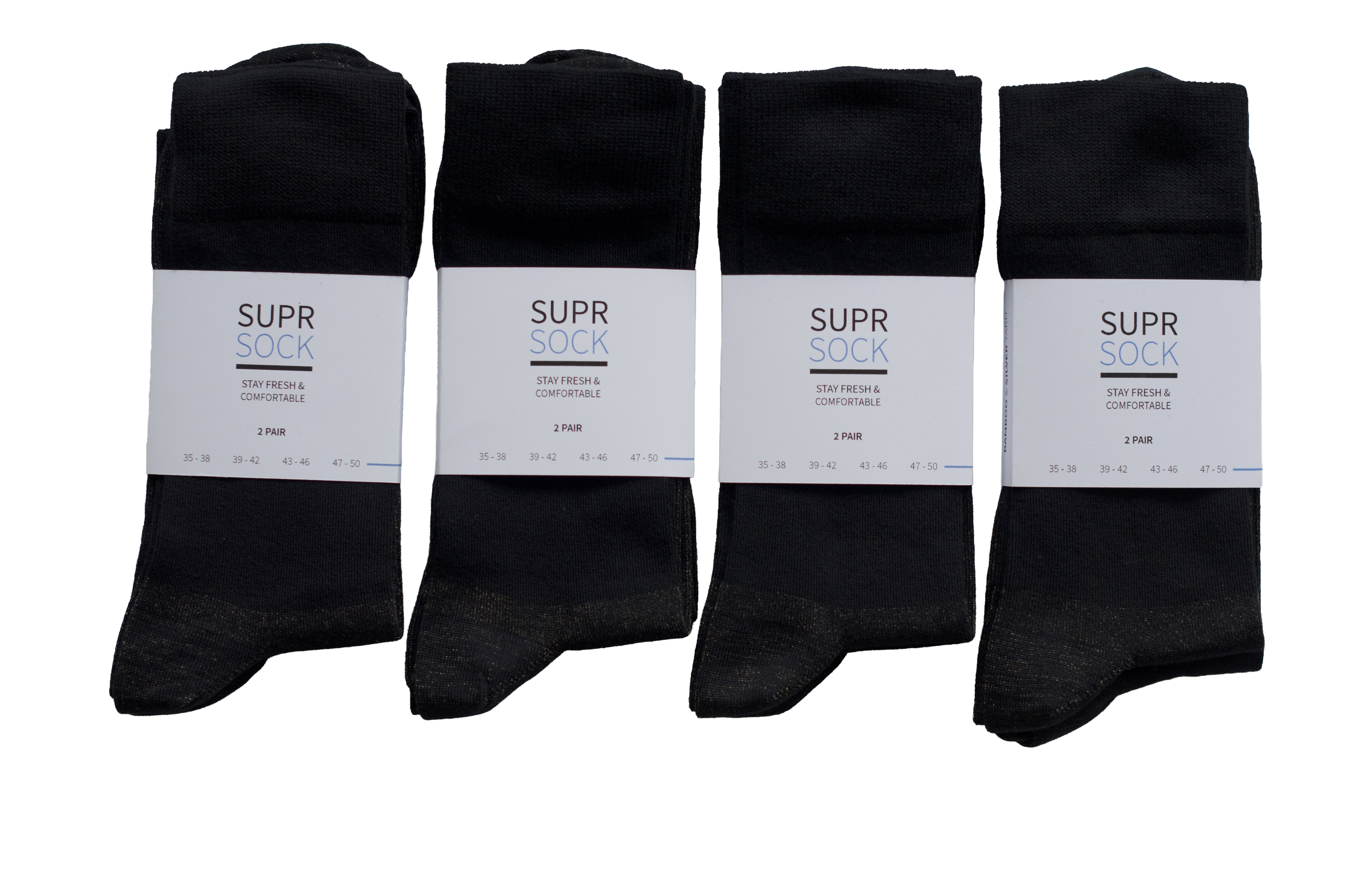 Crew Navy Blue bamboo silver socks 5-pair — SUPRGOODS anti-odor socks