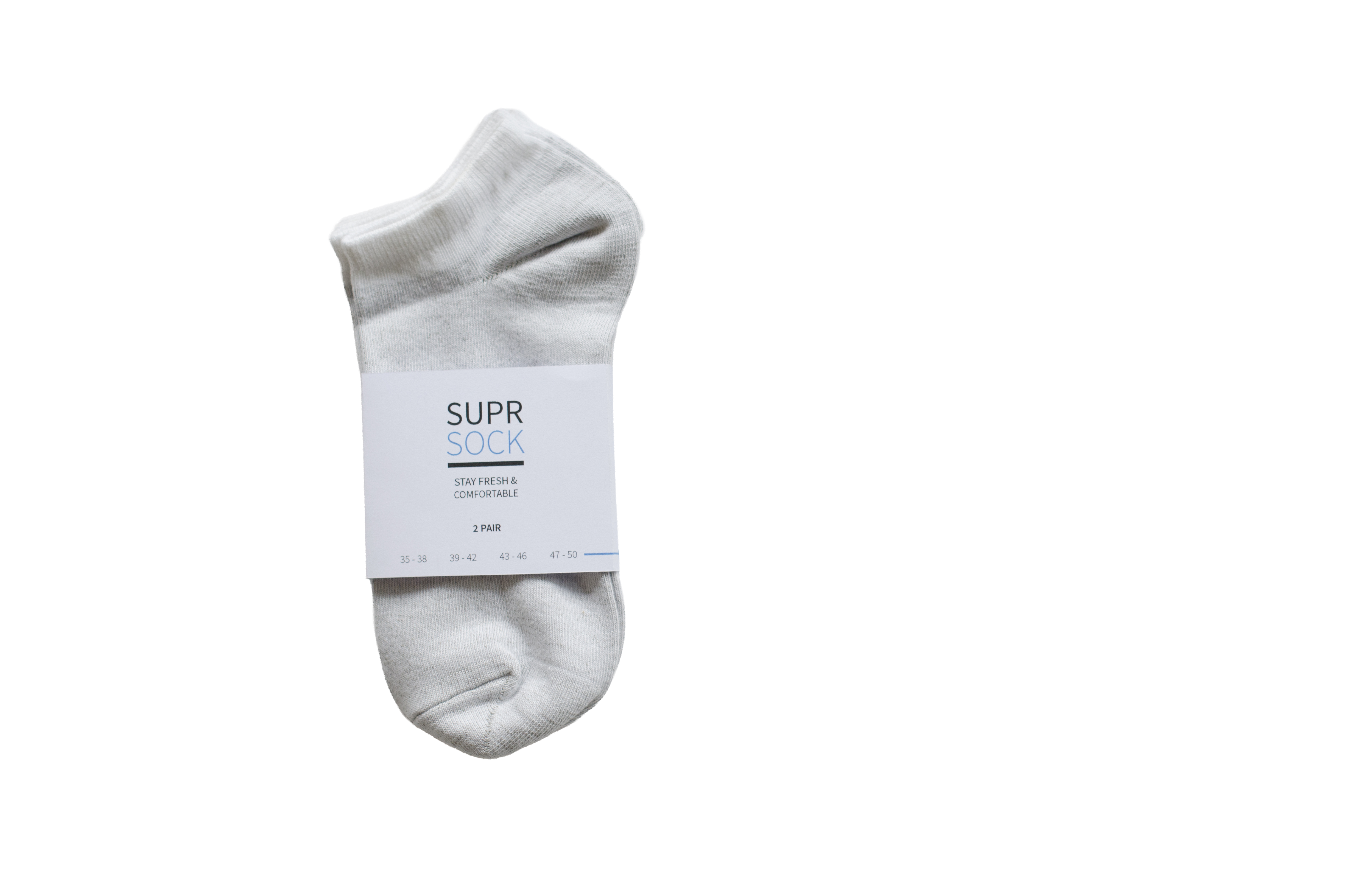Ankle White bamboo silver socks (2-pair) — SUPRGOODS anti-odor socks