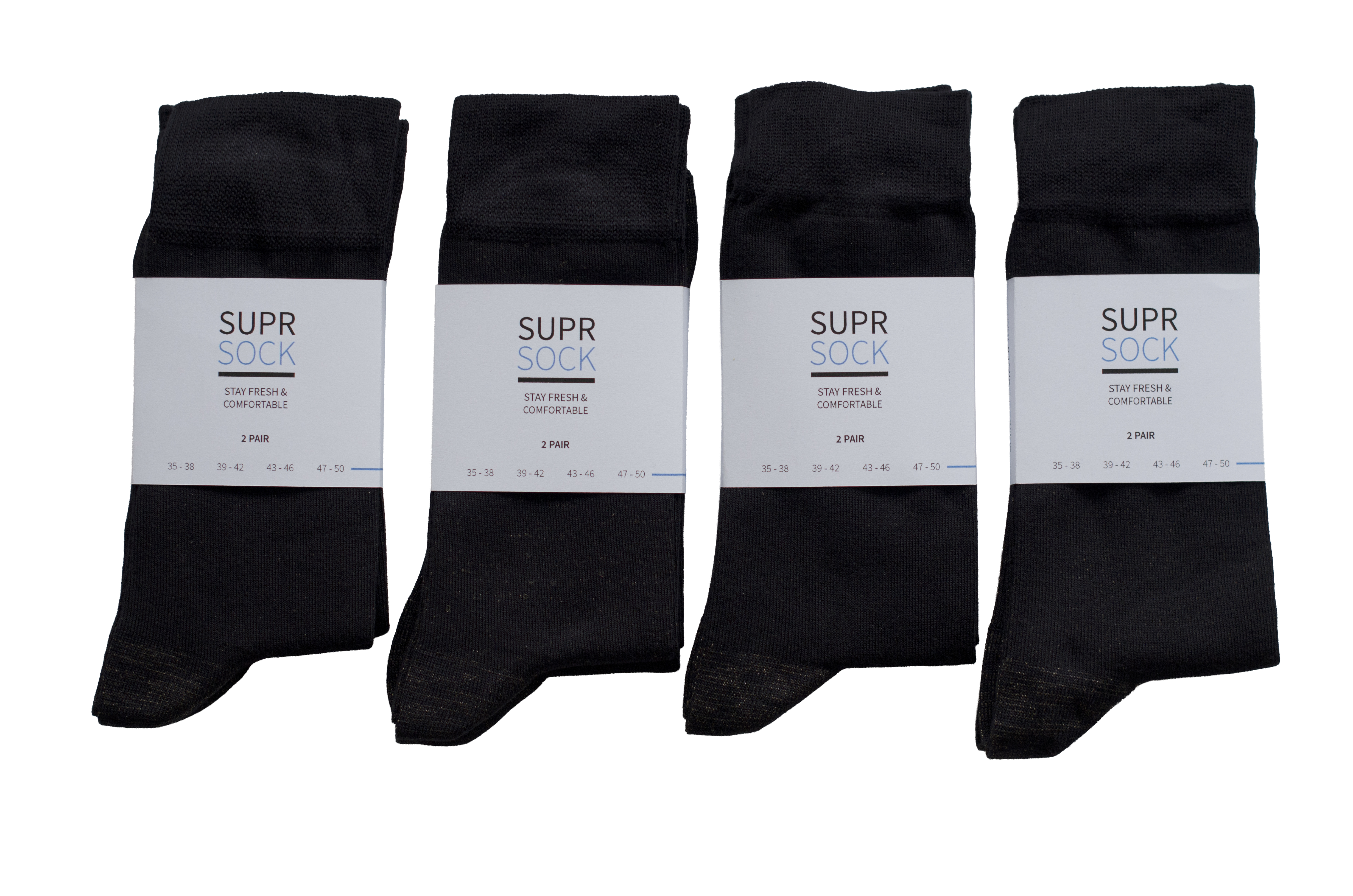 Crew Navy Blue bamboo silver socks 5-pair — SUPRGOODS anti-odor socks