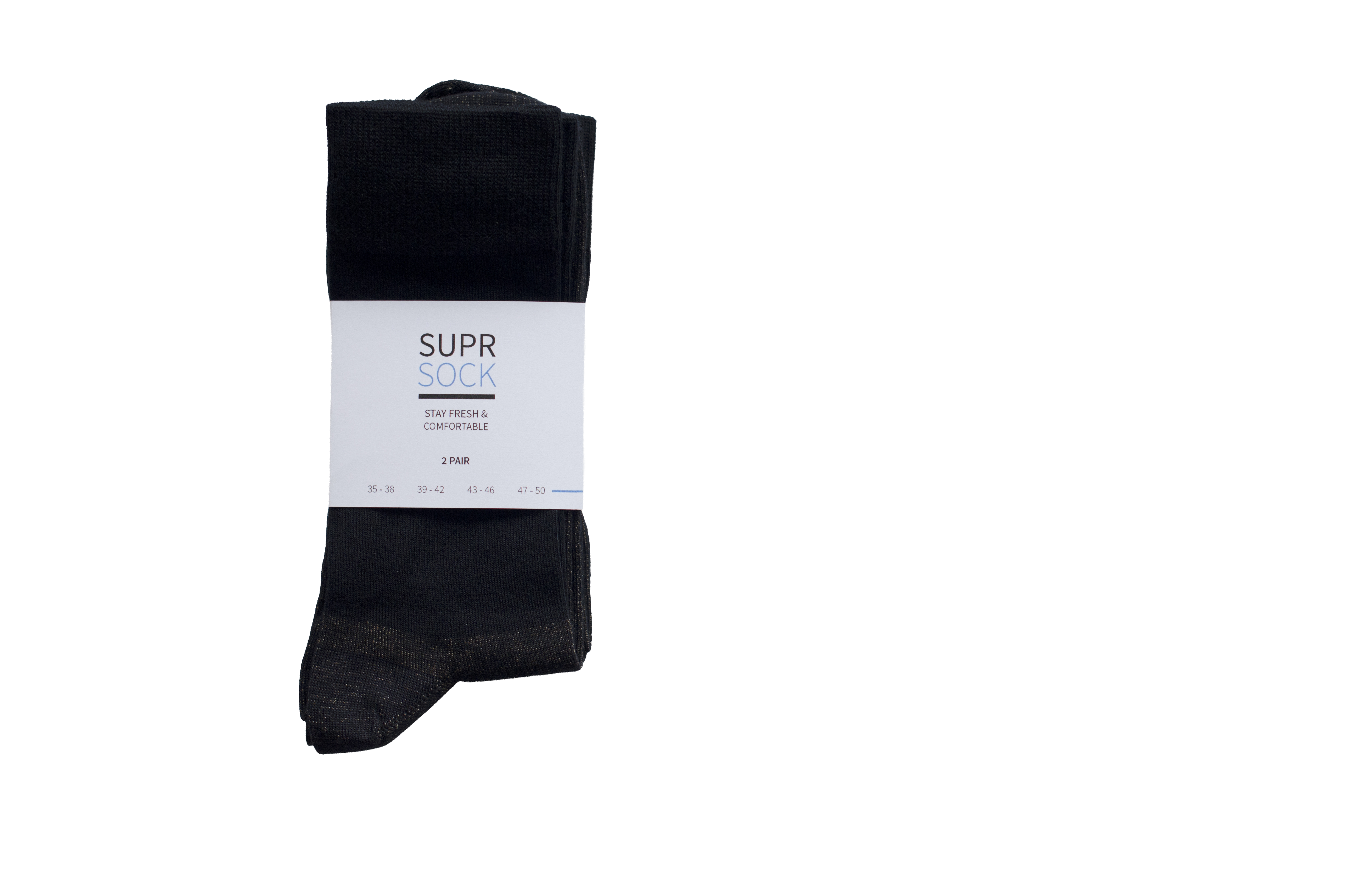 Crew Navy Blue bamboo silver socks 2-pair — SUPRGOODS anti-odor socks